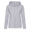 Bluza z kapturem i suwakiem  DAMSKA Fruit of The Loom PREMIUM HOODED Sweat Jacket szary melanż