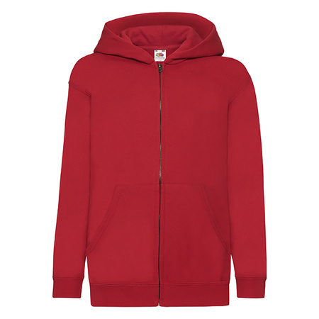 Bluza z kapturem i suwakiem  DZIECIĘCA Fruit of The Loom CLASSIC HOODED Sweat Jacket czerwona