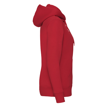 Bluza z kapturem i suwakiem  DAMSKA Fruit of The Loom PREMIUM HOODED Sweat Jacket czerwona