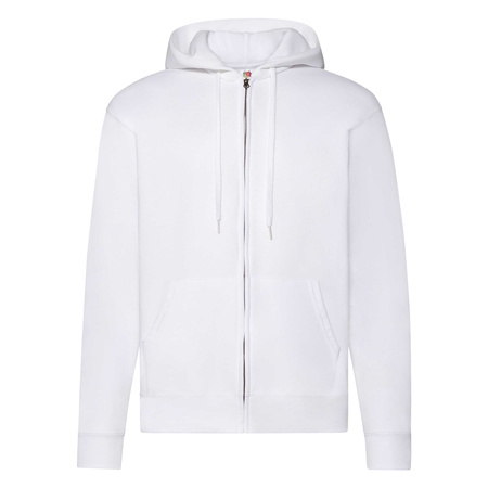 Bluza z kapturem i suwakiem  MĘSKA Fruit of The Loom CLASSIC HOODED Sweat Jacket biała