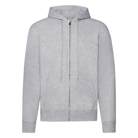 Bluza z kapturem i suwakiem  MĘSKA Fruit of The Loom CLASSIC HOODED Sweat Jacket jasnoszara melanż