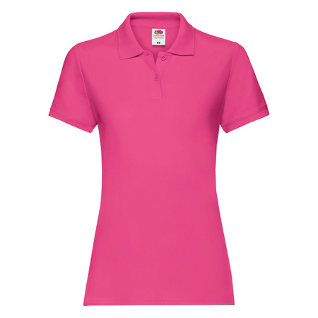 Koszulka Polo DAMSKA Fruit of The Loom LADIES PREMIUM POLO fuksja