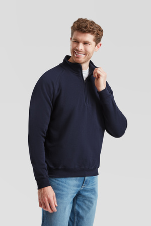 Bluza z krótkim suwakiem MĘSKA Fruit of The Loom CLASSIC ZIP NECK SWEAT ciemny granat