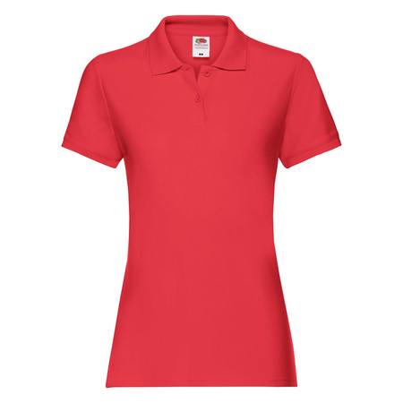 Koszulka Polo DAMSKA Fruit of The Loom LADIES PREMIUM POLO czerwona