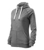 Bluza z kapturem i suwakiem  DAMSKA Malfini VOYAGE szary melanż