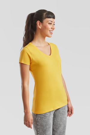 Koszulka Serek DAMSKA Fruit of The Loom VALUEWEIGHT V-Neck ciemny żółty