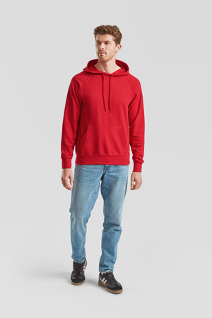 Bluza Kangurka MĘSKA Fruit of The Loom LIGHTWEIGHT HOODED Sweat  czerwona