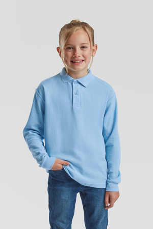 Koszulka Polo DZIECIĘCA Fruit of The Loom KIDS 65/35 LONG SLEEVE POLO błękitna