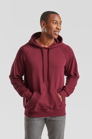 Bluza Kangurka MĘSKA Fruit of The Loom LIGHTWEIGHT HOODED Sweat  burgundowa