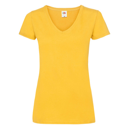 Koszulka Serek DAMSKA Fruit of The Loom VALUEWEIGHT V-Neck ciemny żółty