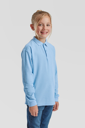 Koszulka Polo DZIECIĘCA Fruit of The Loom KIDS 65/35 LONG SLEEVE POLO błękitna
