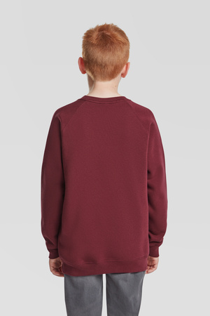 Bluza Klasyczna DZIECIĘCA Fruit of The Loom PREMIUM RAGLAN Sweat burgundowa