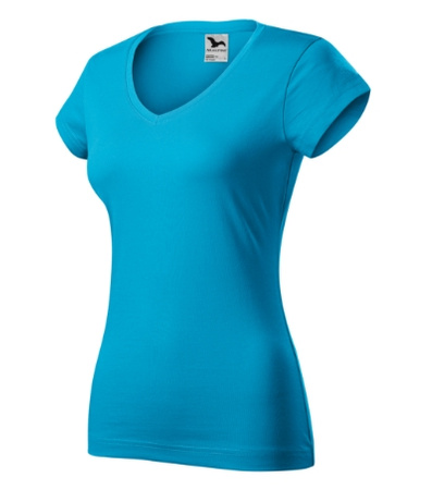 Koszulka Serek DAMSKA Malfini FIT V-NECK turkusowa