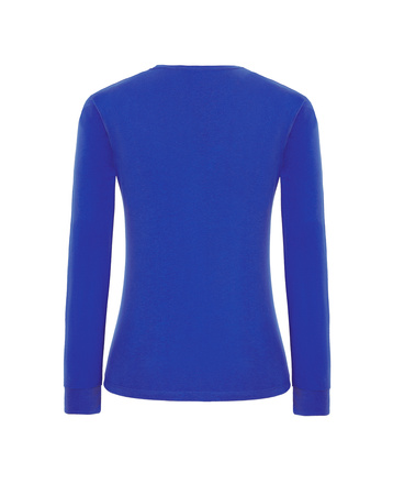 DAMSKA koszulka,  z długim rękawem, gładka, ciepła, PREMIUM, JHK, TSRLPRM LS, chabrowa