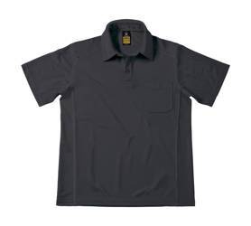 Koszulka polo B&C COOLPOWER POCKET dark grey