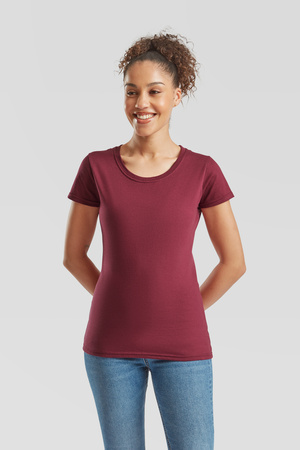 Koszulka DAMSKA Fruit of The Loom LADIES ICONIC 195 Ringspun Premium T burgundowa