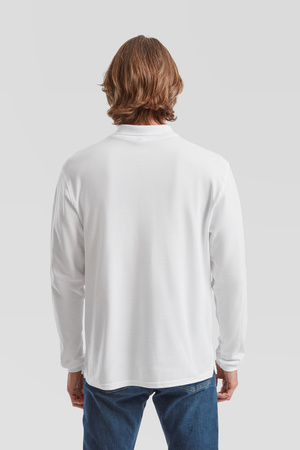 Koszulka Polo MĘSKA Fruit of The Loom PREMIUM LONG SLEEVE biała