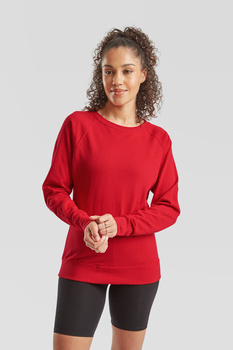 Bluza Klasyczna DAMSKA Fruit of The Loom LIGHTWEIGHT RAGLAN Sweat czerwona