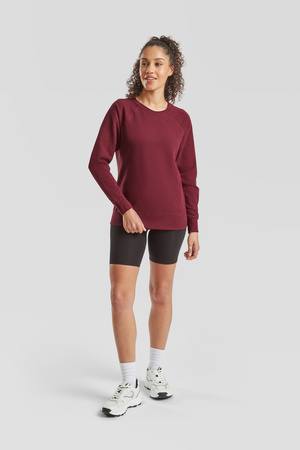 Bluza Klasyczna DAMSKA Fruit of The Loom LIGHTWEIGHT RAGLAN Sweat burgundowa