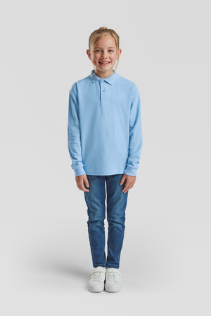 Koszulka Polo DZIECIĘCA Fruit of The Loom KIDS 65/35 LONG SLEEVE POLO błękitna