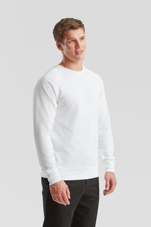 Bluza Klasyczna MĘSKA Fruit of The Loom LIGHTWEIGHT RAGLAN Sweat biała