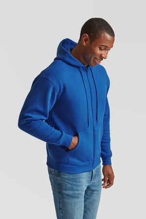 Bluza z kapturem i suwakiem  MĘSKA Fruit of The Loom PREMIUM HOODED Sweat Jacket niebieska