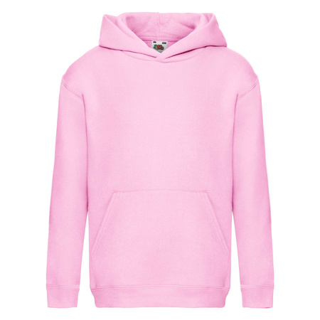 Bluza Kangurka DZIECIĘCA Fruit of The Loom HOODED SWEAT PREMIUM różowa jasna