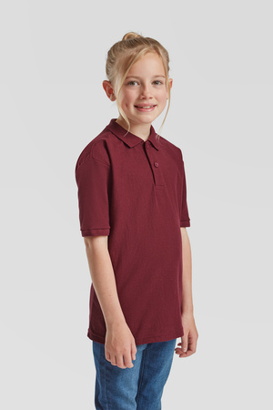 Koszulka Polo DZIECIĘCA Fruit of The Loom KIDS 65/35 burgundowa