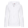 Bluza z kapturem i suwakiem  DAMSKA Fruit of The Loom PREMIUM HOODED Sweat Jacket biała