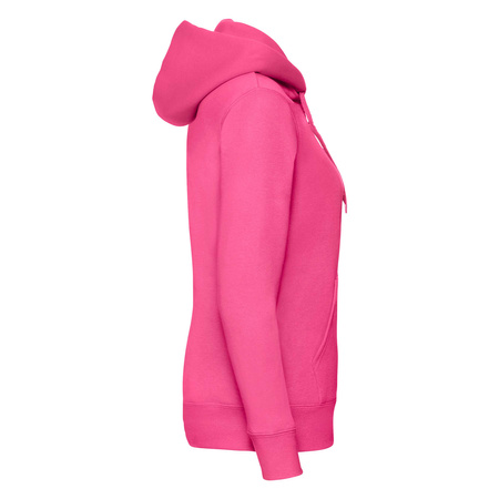 Bluza z kapturem i suwakiem  DAMSKA Fruit of The Loom PREMIUM HOODED Sweat Jacket fuksja