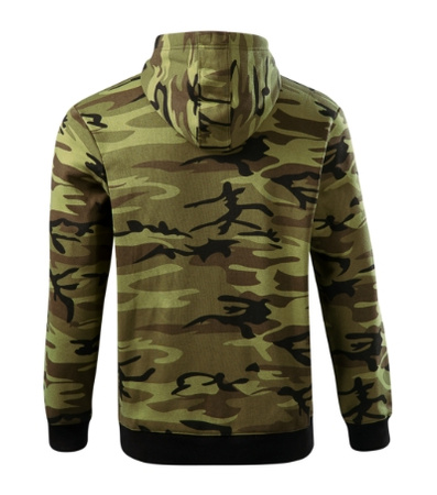 Bluza z kapturem i suwakiem  MĘSKA Malfini CAMO ZIPPER kamuflaż zielona