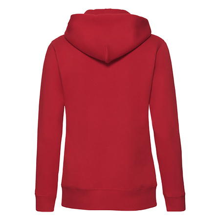 Bluza z kapturem i suwakiem  DAMSKA Fruit of The Loom PREMIUM HOODED Sweat Jacket czerwona