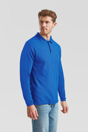 Koszulka Polo MĘSKA Fruit of The Loom PREMIUM LONG SLEEVE niebieska