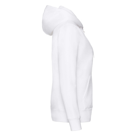 Bluza z kapturem i suwakiem  DAMSKA Fruit of The Loom PREMIUM HOODED Sweat Jacket biała