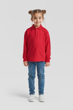 Koszulka Polo DZIECIĘCA Fruit of The Loom KIDS 65/35 LONG SLEEVE POLO czerwona