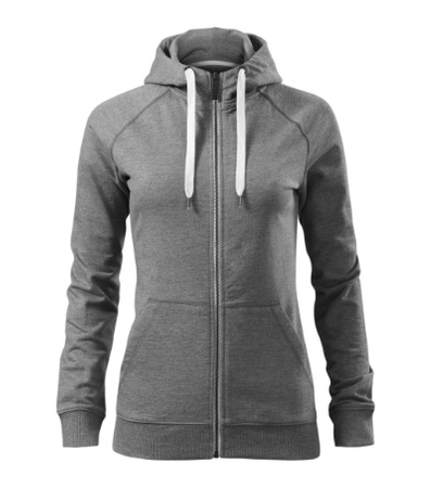 Bluza z kapturem i suwakiem  DAMSKA Malfini VOYAGE szary melanż
