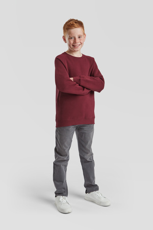 Bluza Klasyczna DZIECIĘCA Fruit of The Loom PREMIUM RAGLAN Sweat burgundowa
