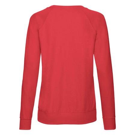 Bluza Klasyczna DAMSKA Fruit of The Loom LIGHTWEIGHT RAGLAN Sweat czerwona